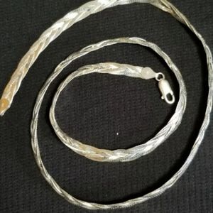 925 Braided Sterling Herringbone Necklace